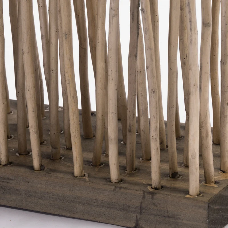 RAUMTEILER "KINKI" | Weidenholz, 110x70 cm | Zweige Paravent | Farbe: grau