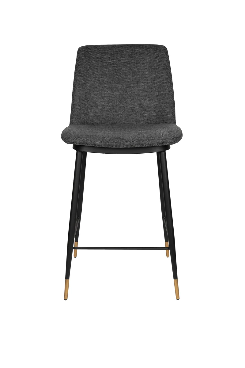 White Label Living Tresenhocker Lionel Dark – Grau, Textil, 46 × 51,5 × 95 cm, 2er-Set
