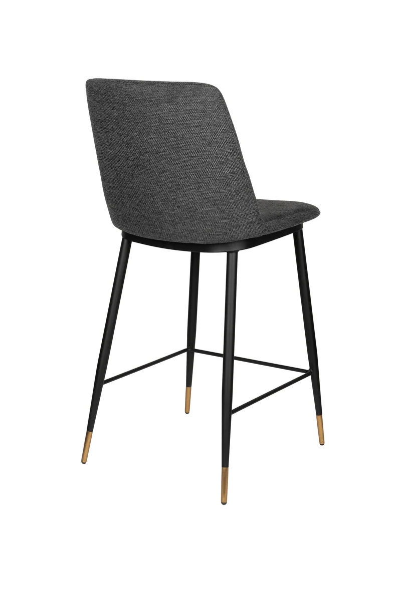 White Label Living Tresenhocker Lionel Dark – Grau, Textil, 46 × 51,5 × 95 cm, 2er-Set