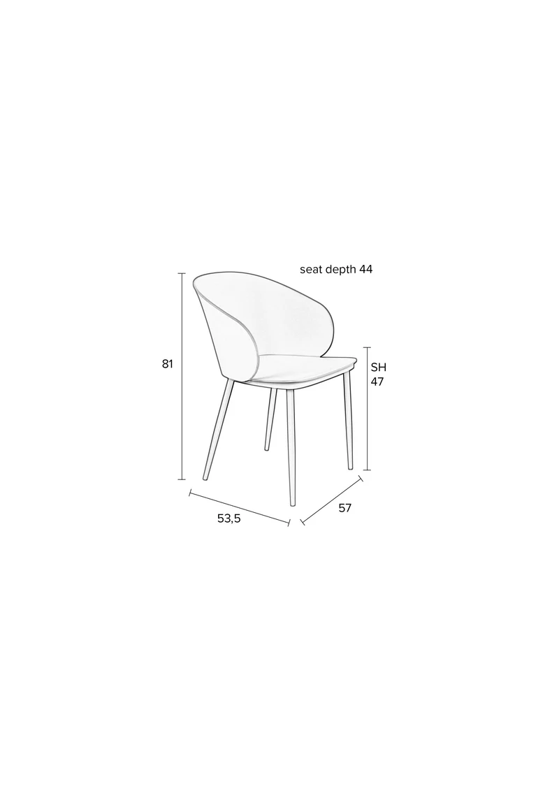 White Label Living Stuhl Gigi Mint – Polypropylen, 53,5 × 57 × 81 cm, 2er-Set