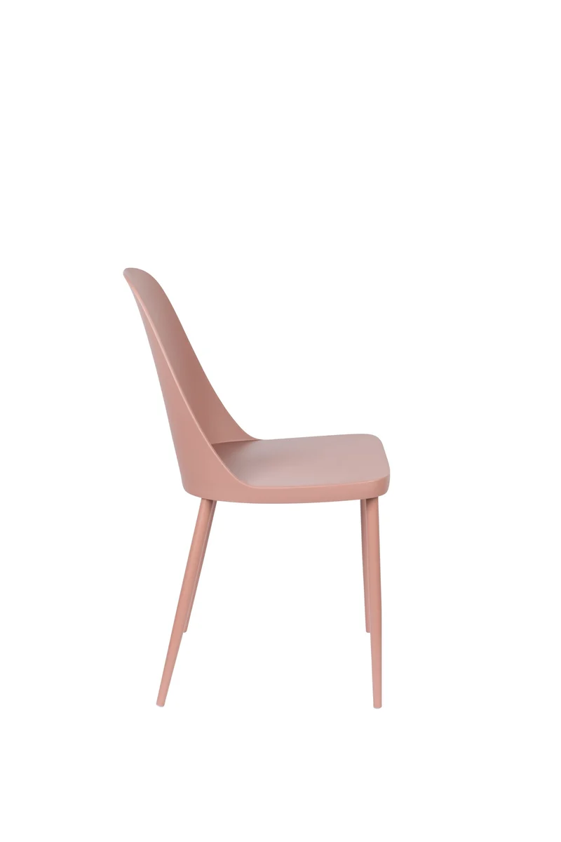 White Label Living Stuhl Pip – Pink, Polypropylen, 53,5 × 46 × 85 cm, 2er-Set