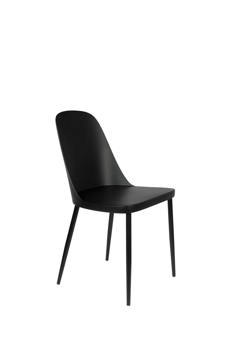 White Label Living Stuhl Pip – Schwarz, Polypropylen, 53,5 × 46 × 85 cm, 2er-Set
