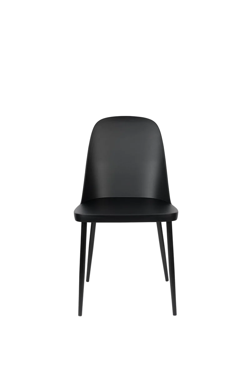 White Label Living Stuhl Pip – Schwarz, Polypropylen, 53,5 × 46 × 85 cm, 2er-Set