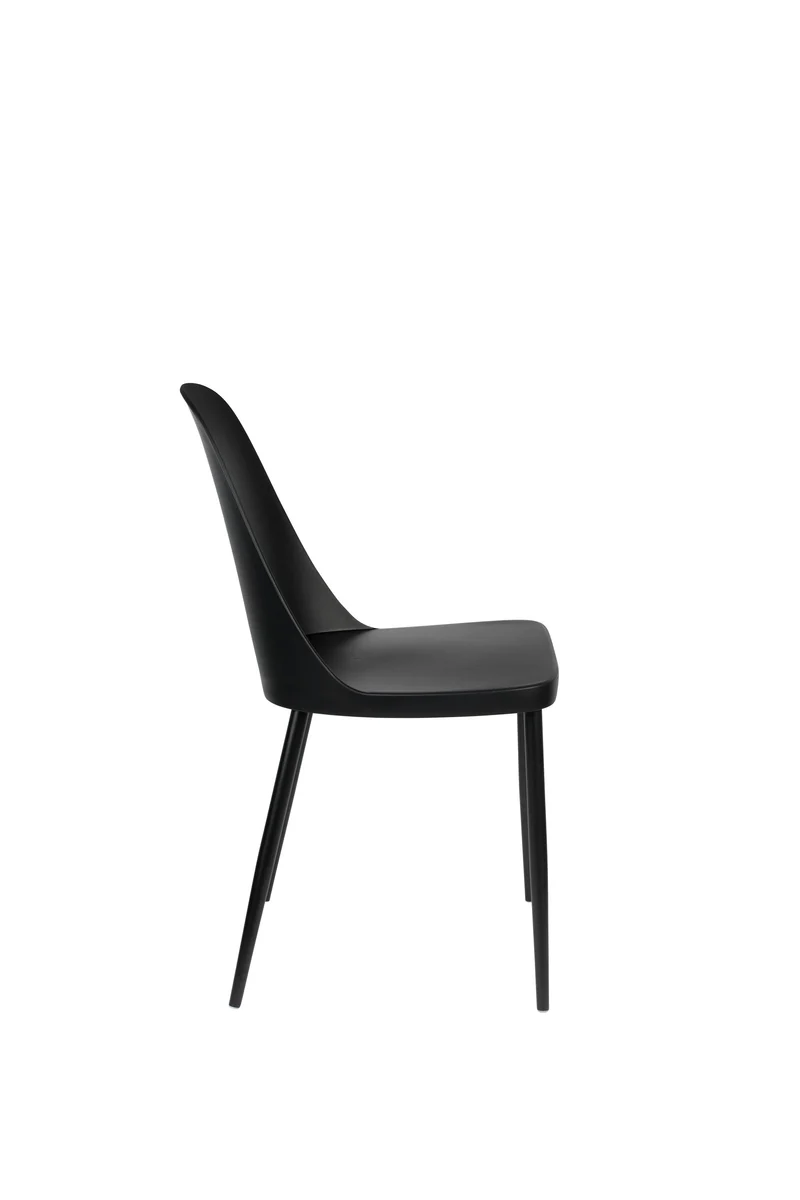 White Label Living Stuhl Pip – Schwarz, Polypropylen, 53,5 × 46 × 85 cm, 2er-Set