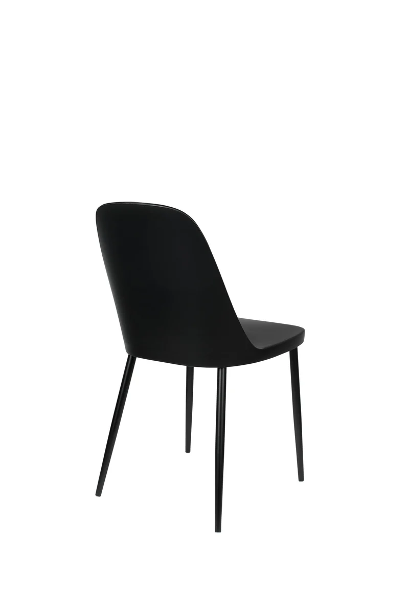 White Label Living Stuhl Pip – Schwarz, Polypropylen, 53,5 × 46 × 85 cm, 2er-Set