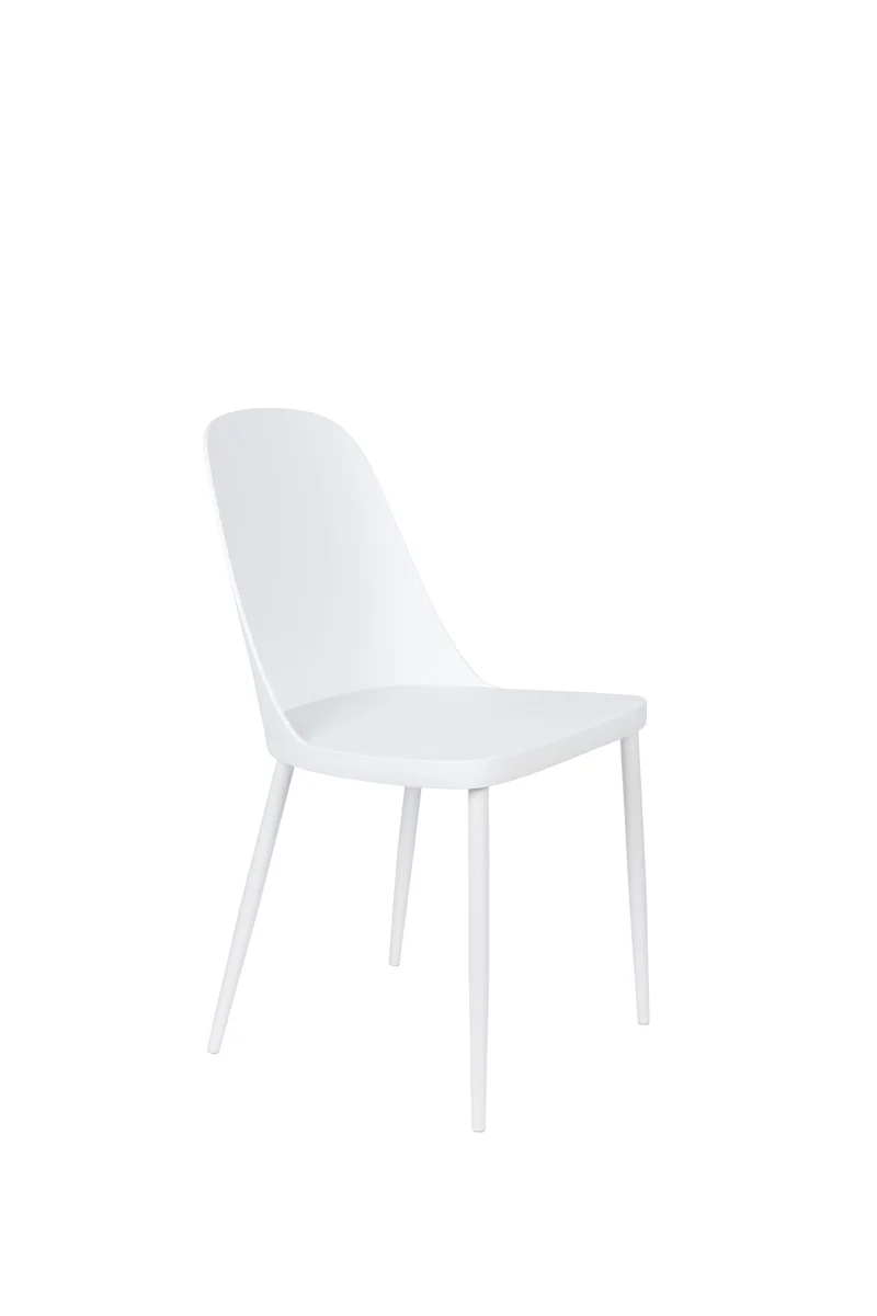 White Label Living Stuhl Pip – Weiß, Polypropylen, 53,5 × 46 × 85 cm, 2er-Set