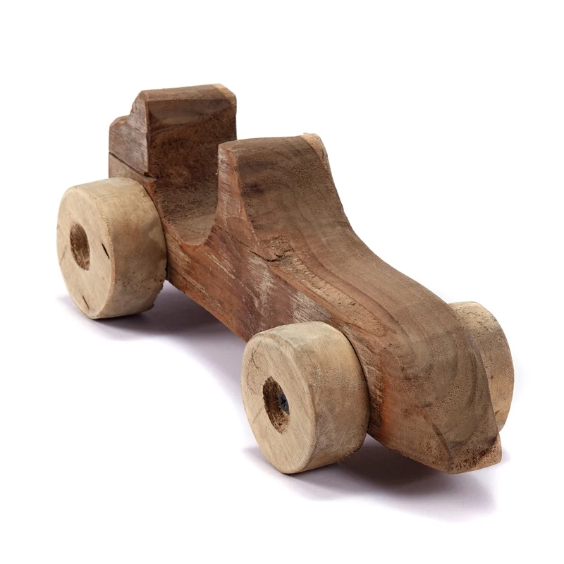 HOLZ AUTO "SPEEDY" | 30cm, Mahagoni Holz | Deko Figur Auto