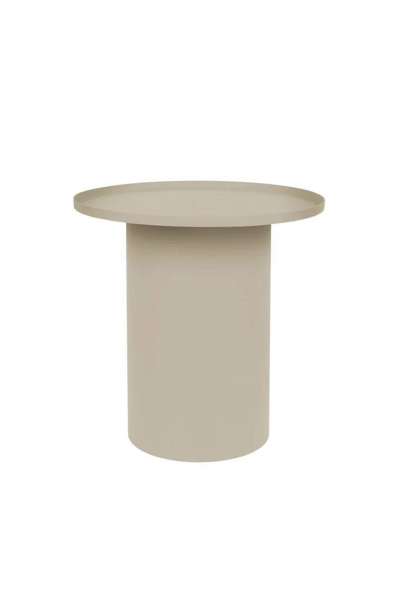White Label Living Beistelltisch Sverre Rund Ivory – Metall, 45,5 × 45,5 × 45 cm