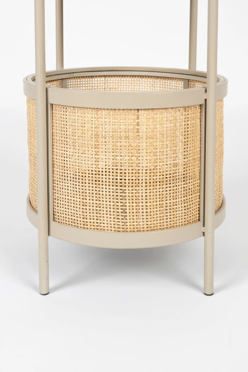 White Label Living Beistelltisch Makoto – Sand, Rattan, 30 × 30 × 50 cm