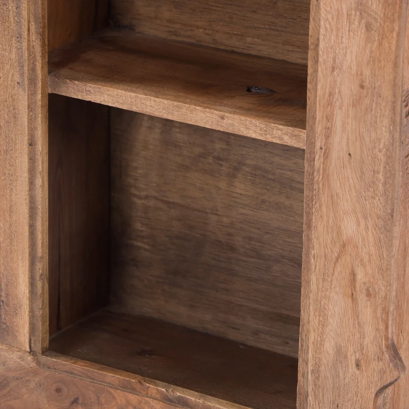 HOLZ WANDREGAL "ANELLO" | Mahagoni, 62 cm | antikes Hängeregal