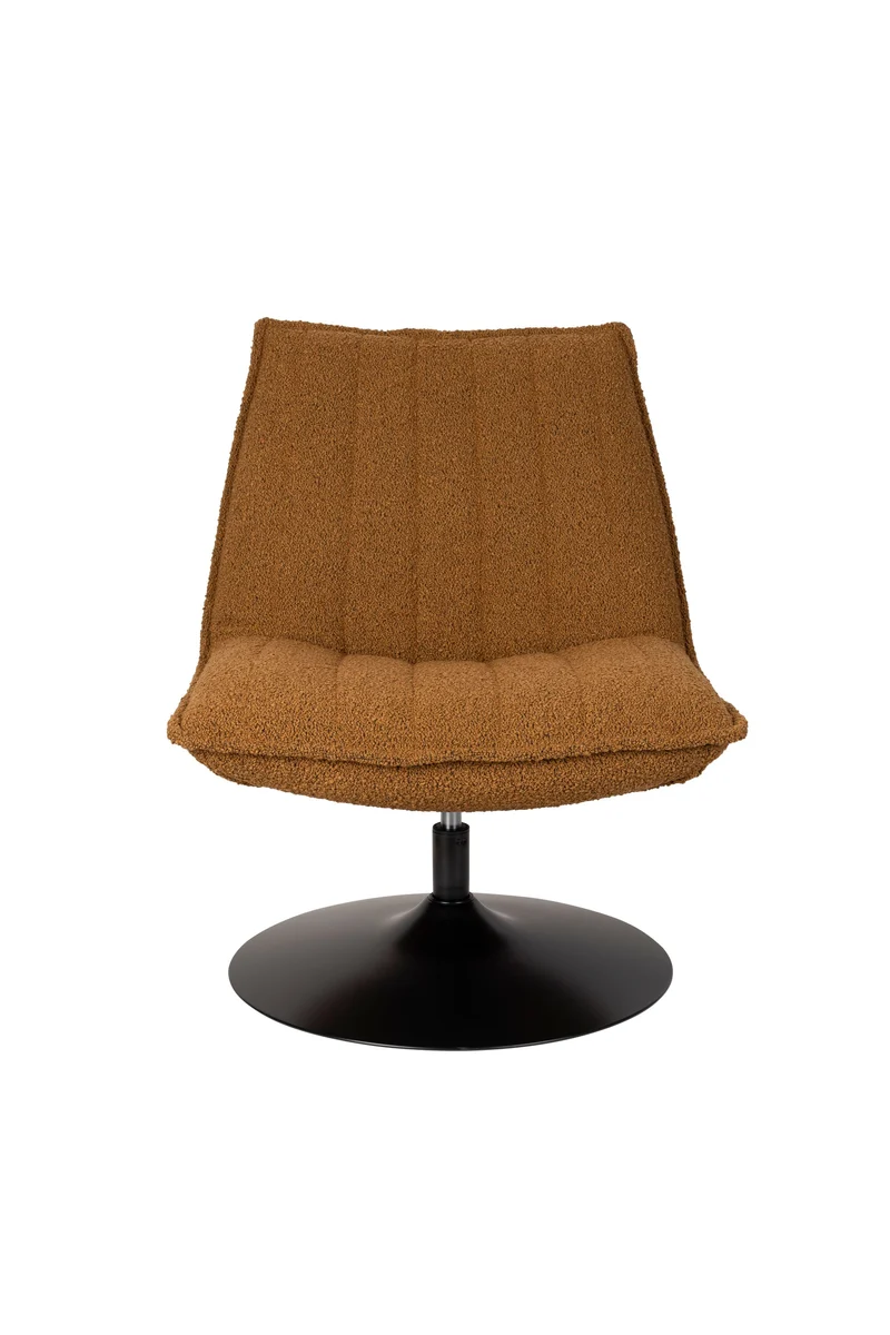 White Label Living Loungesessel Jax Ocker Bouclé – 79 × 68 × 85 cm