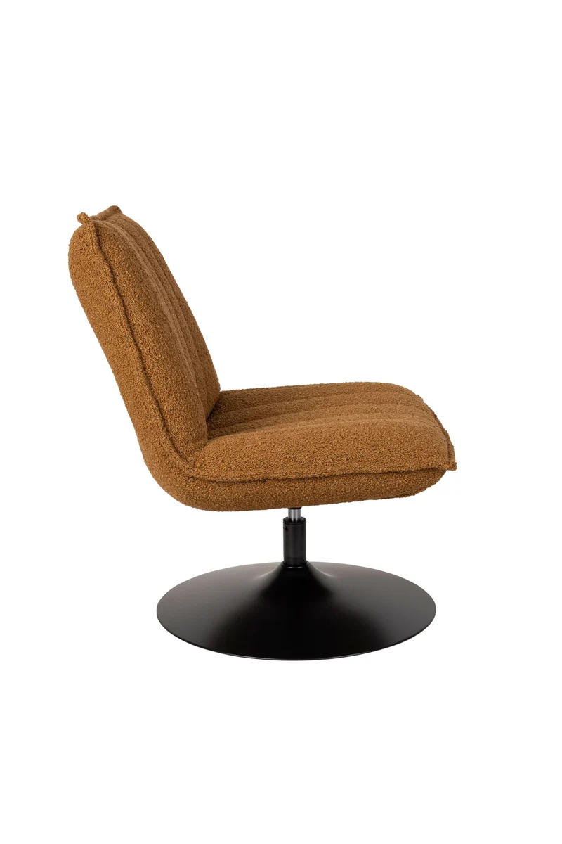 White Label Living Loungesessel Jax Ocker Bouclé – 79 × 68 × 85 cm