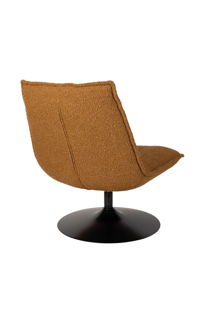 White Label Living Loungesessel Jax Ocker Bouclé – 79 × 68 × 85 cm