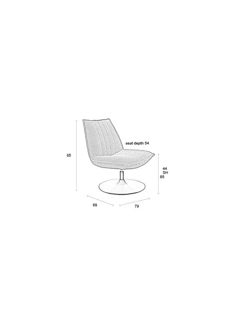 White Label Living Loungesessel Jax Ocker Bouclé – 79 × 68 × 85 cm