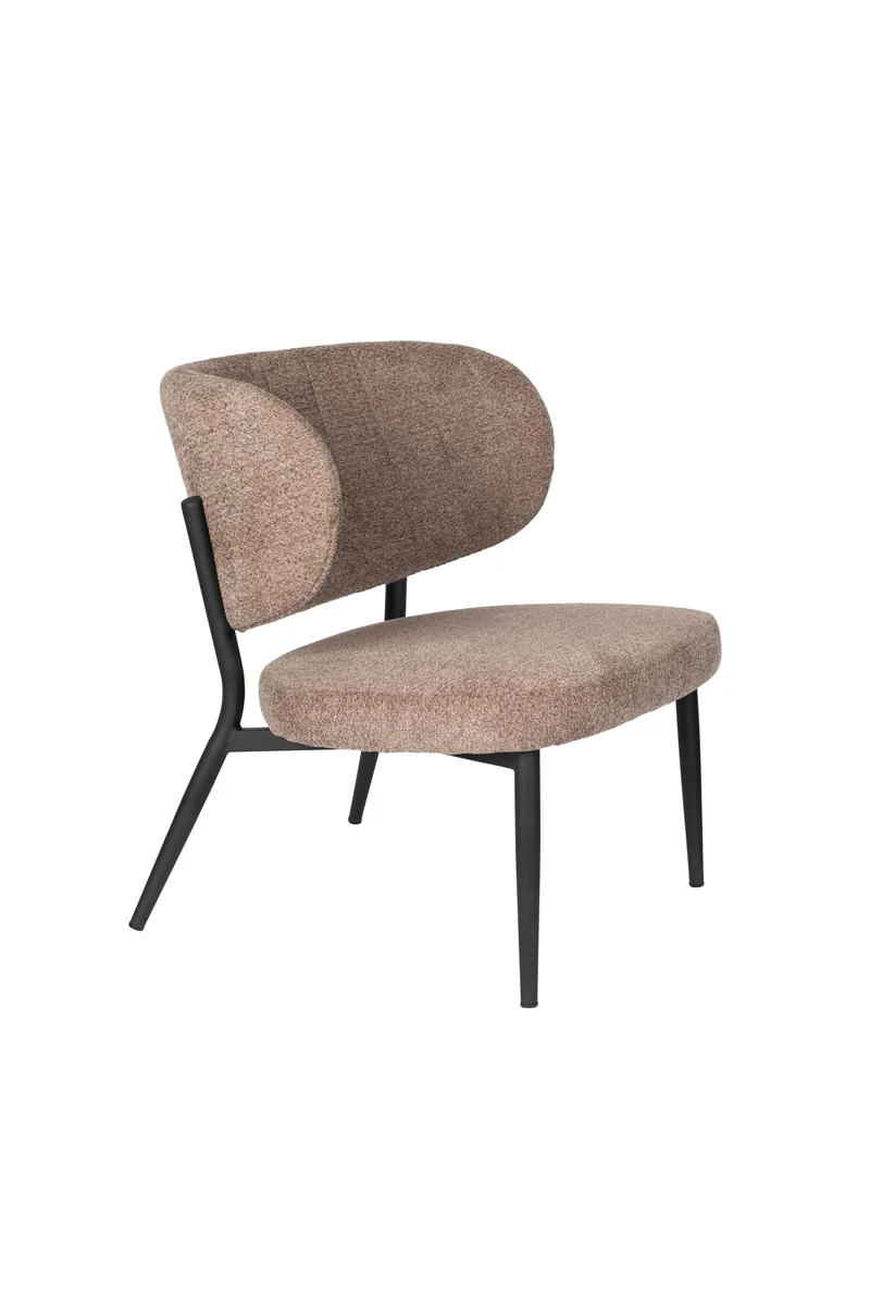 White Label Living Loungesessel Sanne Brownie – Textil, 72 × 62 × 76 cm