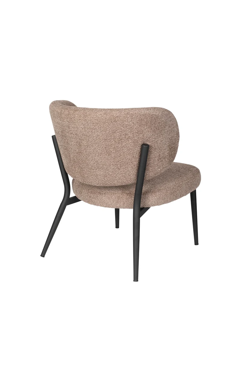 White Label Living Loungesessel Sanne Brownie – Textil, 72 × 62 × 76 cm
