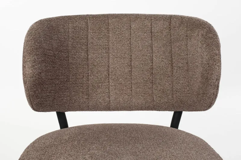White Label Living Loungesessel Sanne Brownie – Textil, 72 × 62 × 76 cm