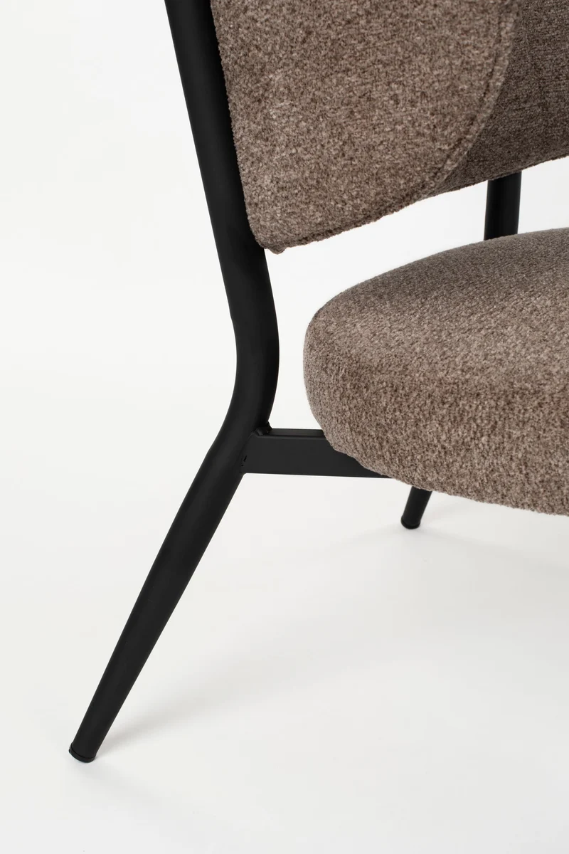 White Label Living Loungesessel Sanne Brownie – Textil, 72 × 62 × 76 cm