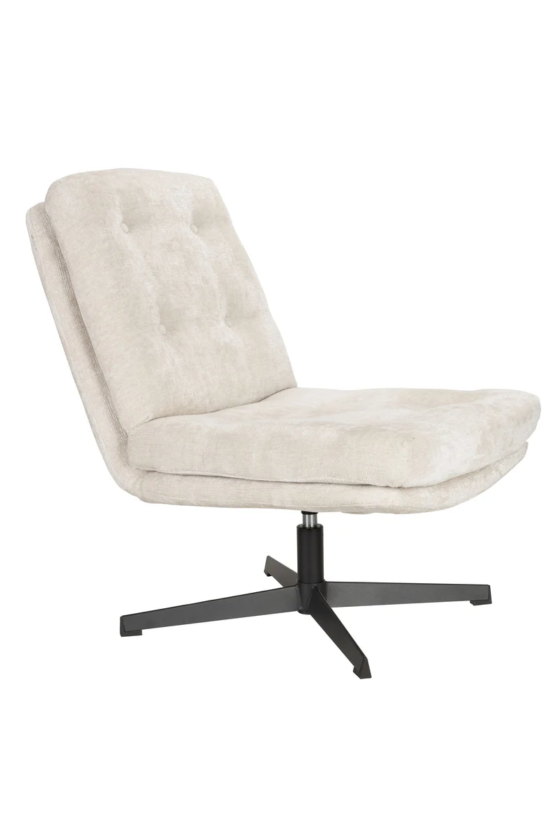 White Label Living Loungesessel Kai Off – Weiß, Polyester, 75,5 × 72 × 69,5 cm