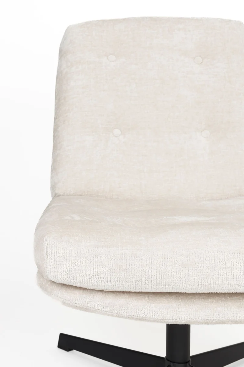 White Label Living Loungesessel Kai Off – Weiß, Polyester, 75,5 × 72 × 69,5 cm