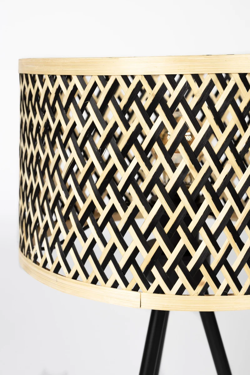 White Label Living Tischleuchte Isla Bamboo – 33 × 33 × 55 cm