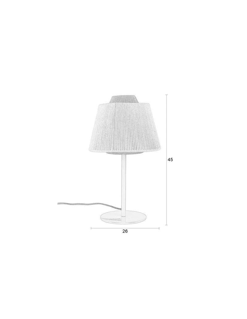 White Label Living Tischleuchte Yumi – Polyester, 26 × 26 × 45 cm