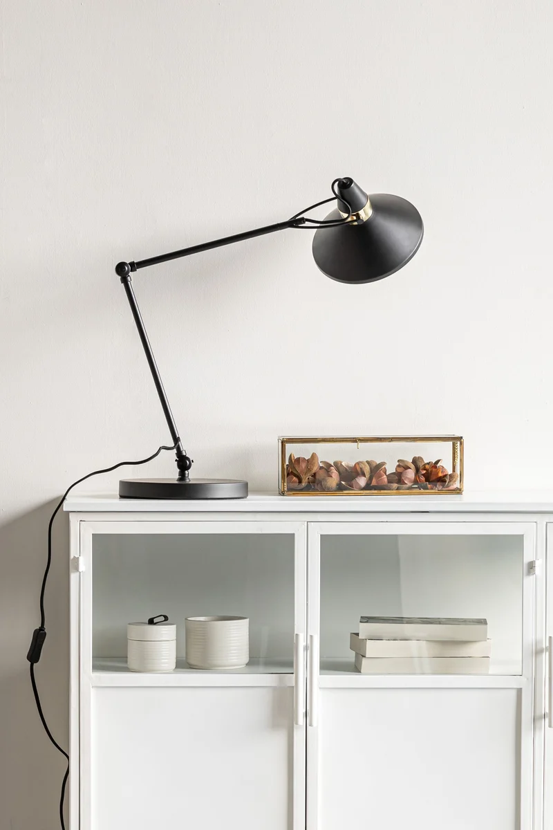 White Label Living Tischleuchte Jona – Stahl, 22 × 22 × 70 cm