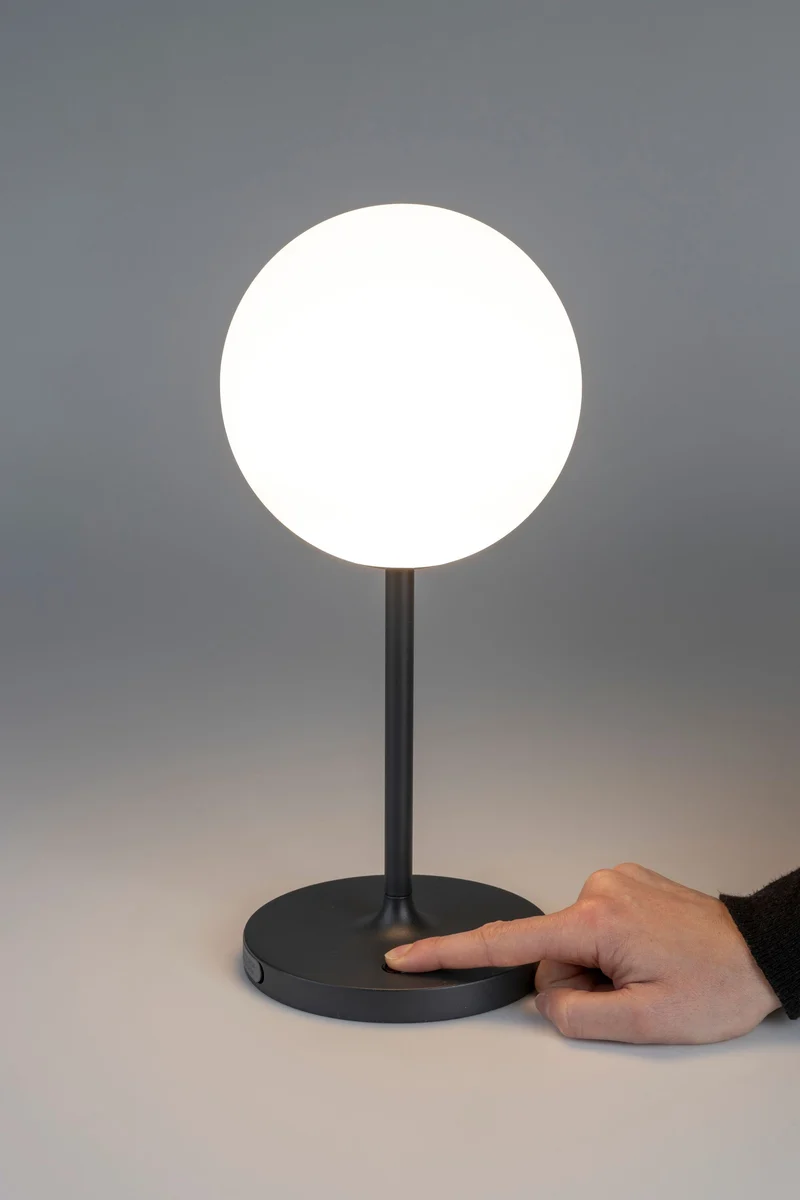 White Label Living Tischleuchte Hub Blue – Polypropylen, 15 × 15 × 33 cm
