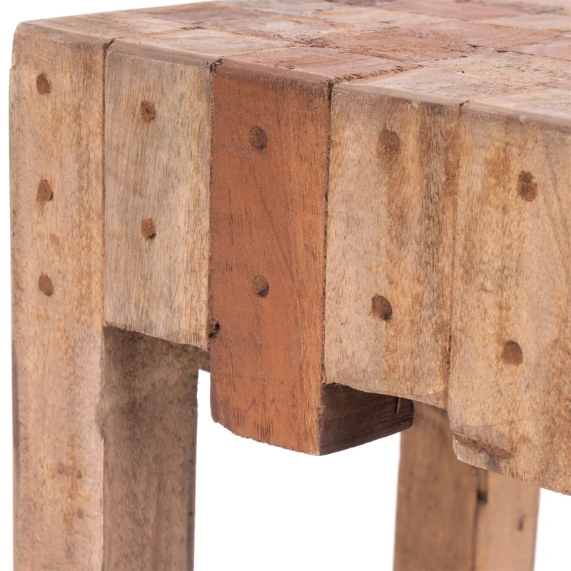 HOCKER "NATURA" | Altholz, 40x30x30 cm (HxBxT) | Holzhocker | Farbe: 01 natur-vintage