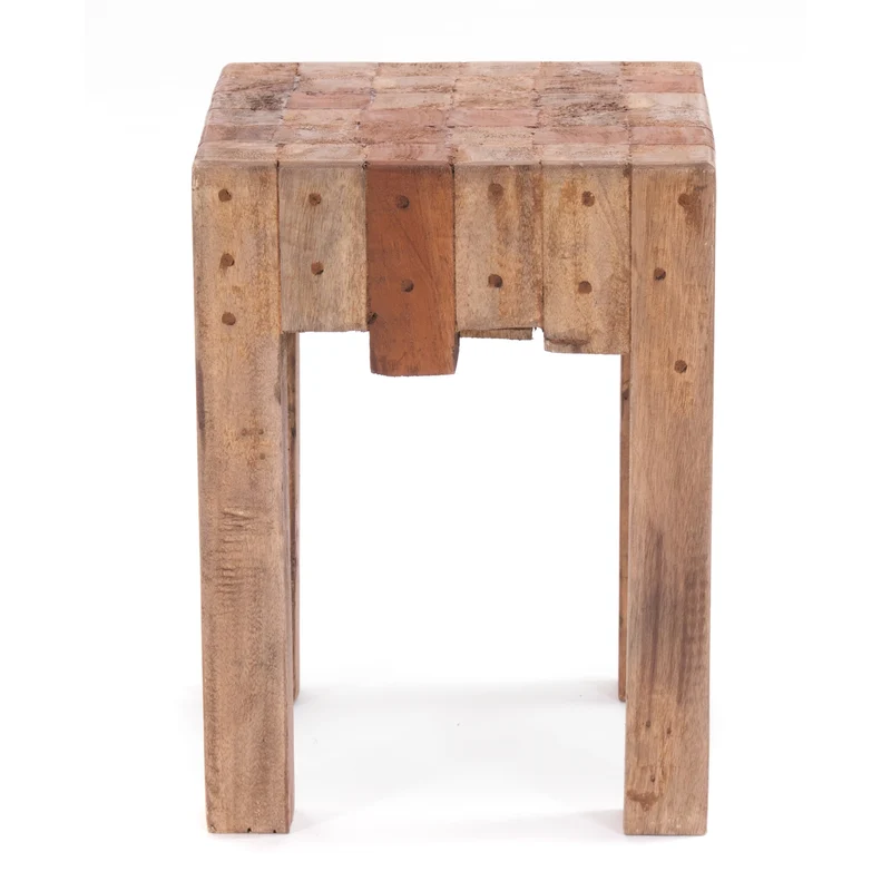 HOCKER "NATURA" | Altholz, 40x30x30 cm (HxBxT) | Holzhocker | Farbe: 01 natur-vintage