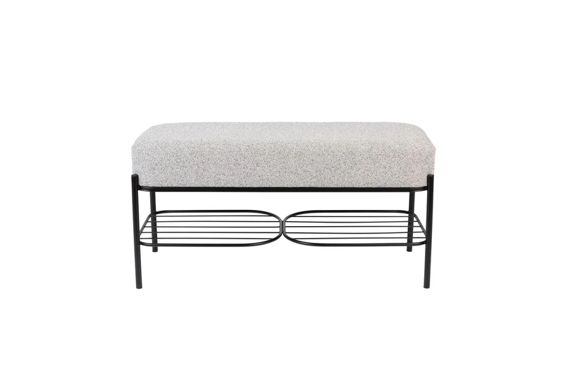 White Label Living Bank Milou – Textil, 90 × 35 × 45 cm