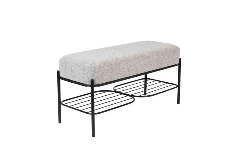 White Label Living Bank Milou – Textil, 90 × 35 × 45 cm