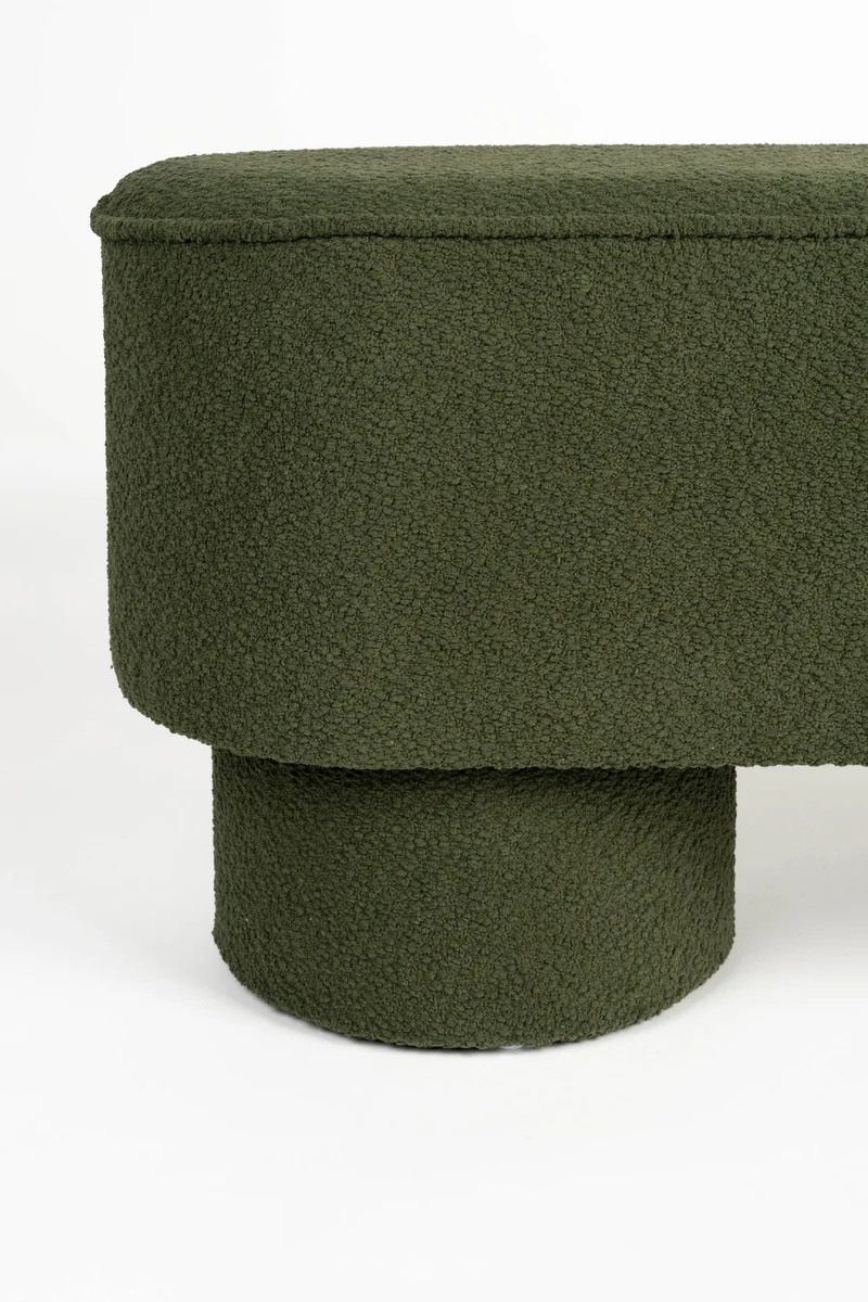 White Label Living Bank Marcos – Grün, Textil, 35 × 93 × 44,5 cm