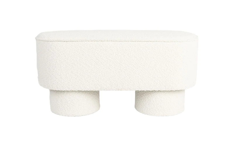 White Label Living Bank Marcos – Weiß, Textil, 35 × 93 × 44,5 cm