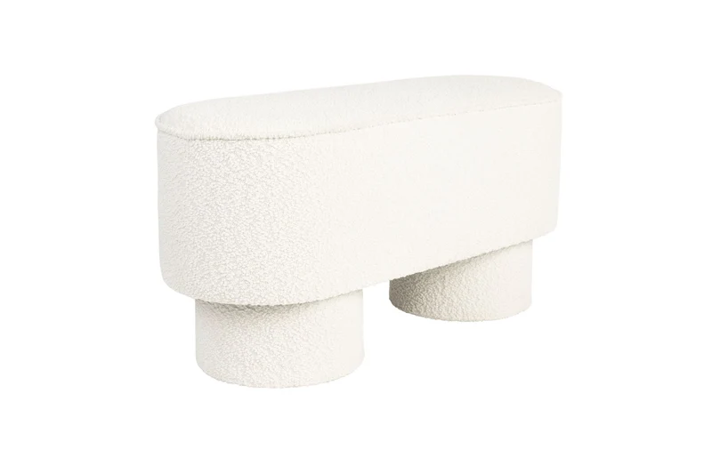 White Label Living Bank Marcos – Weiß, Textil, 35 × 93 × 44,5 cm