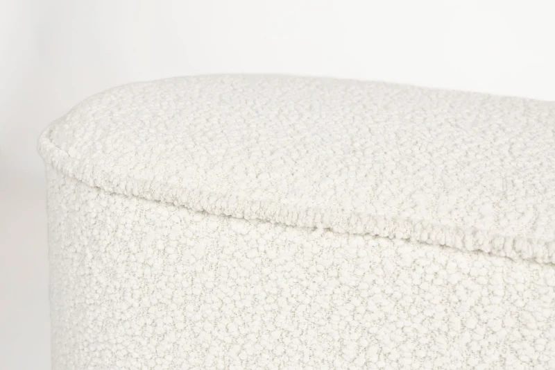 White Label Living Bank Marcos – Weiß, Textil, 35 × 93 × 44,5 cm