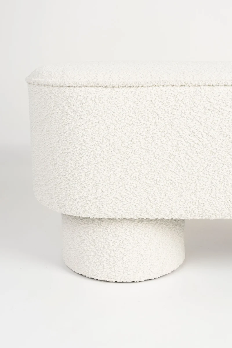 White Label Living Bank Marcos – Weiß, Textil, 35 × 93 × 44,5 cm