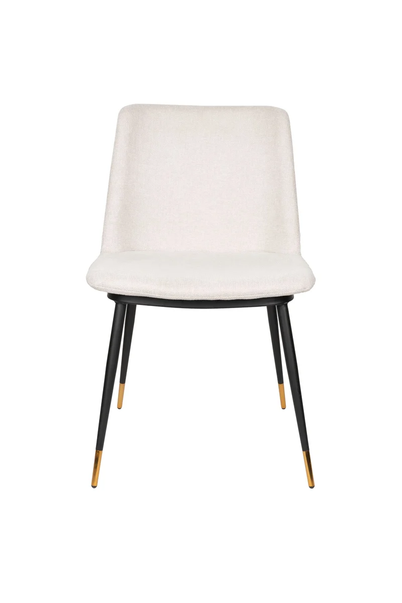 White Label Living Stuhl Lionel – Beige, Textil, 63 × 49,6 × 80 cm, 2er-Set