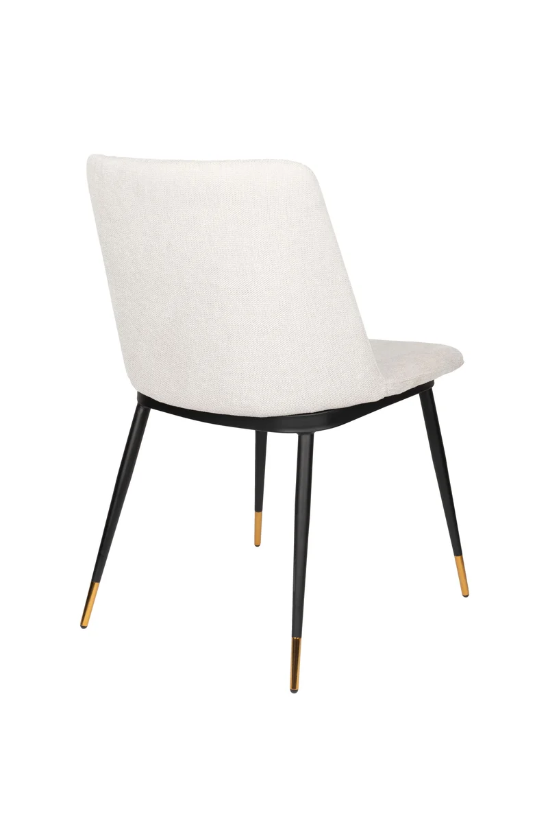 White Label Living Stuhl Lionel – Beige, Textil, 63 × 49,6 × 80 cm, 2er-Set