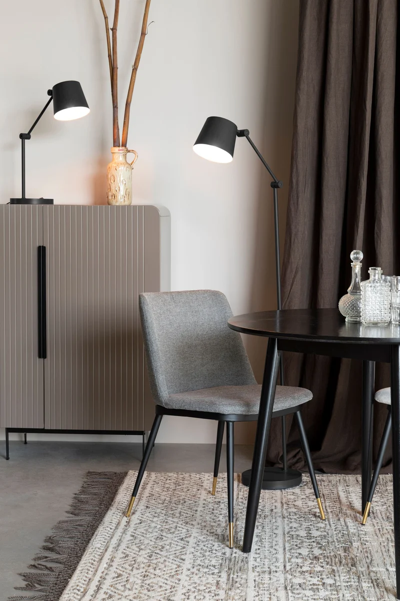 White Label Living Stuhl Lionel Light – Grau, Textil, 63 × 49,6 × 80 cm, 2er-Set