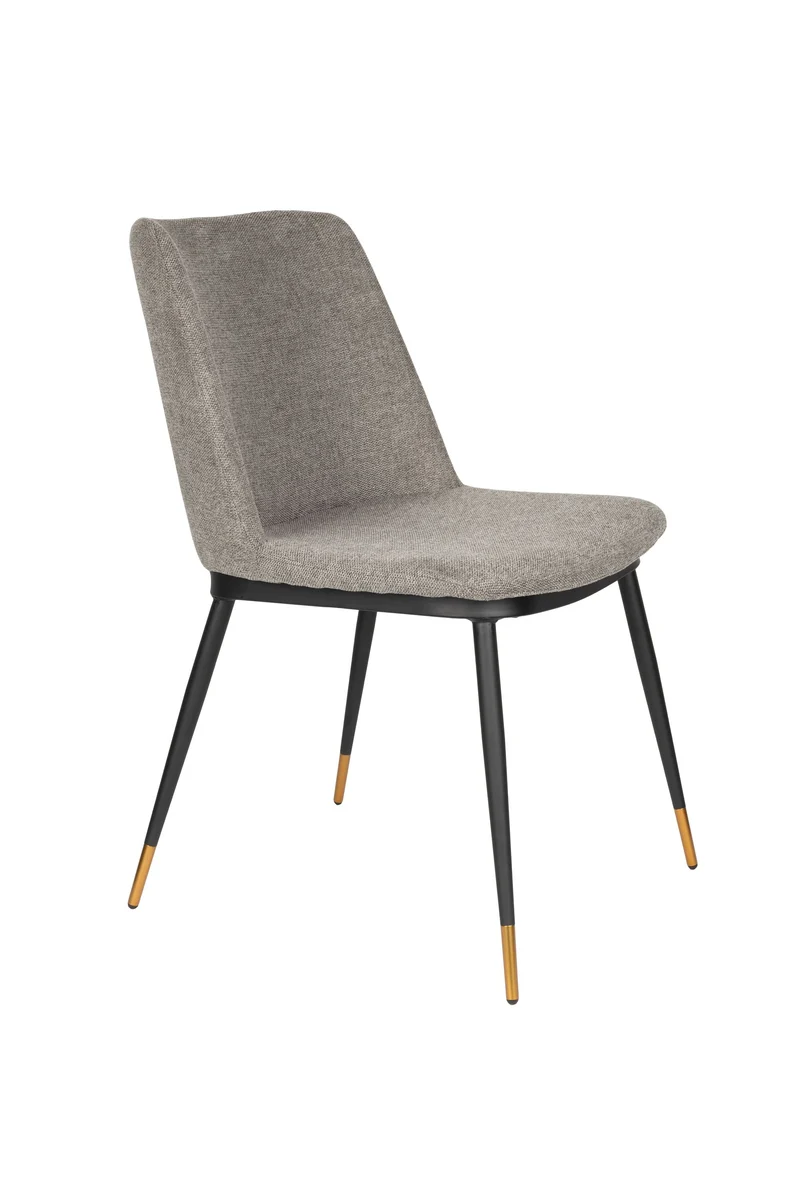 White Label Living Stuhl Lionel Light – Grau, Textil, 63 × 49,6 × 80 cm, 2er-Set