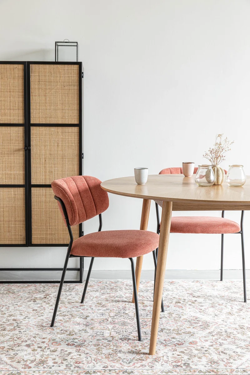 White Label Living Stuhl Jolien Schwarz/Pink Fr – 56 × 48 × 77 cm, 2er-Set