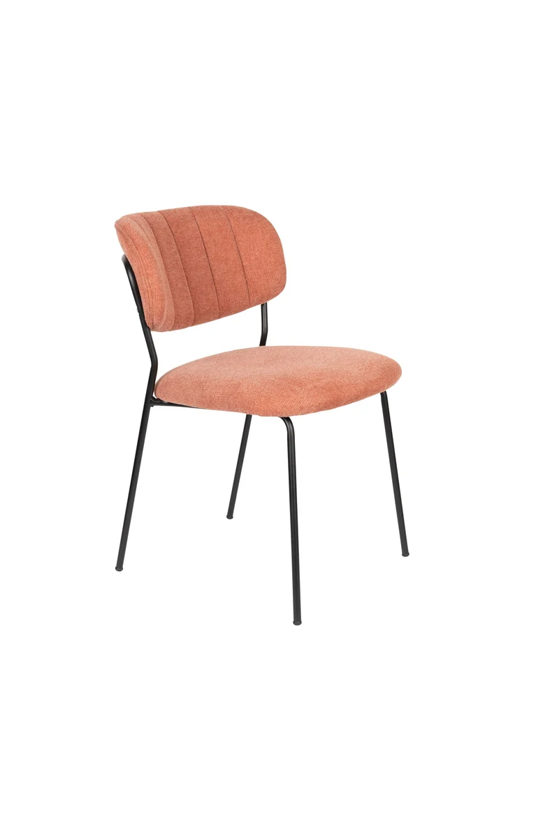 White Label Living Stuhl Jolien Schwarz/Pink Fr – 56 × 48 × 77 cm, 2er-Set