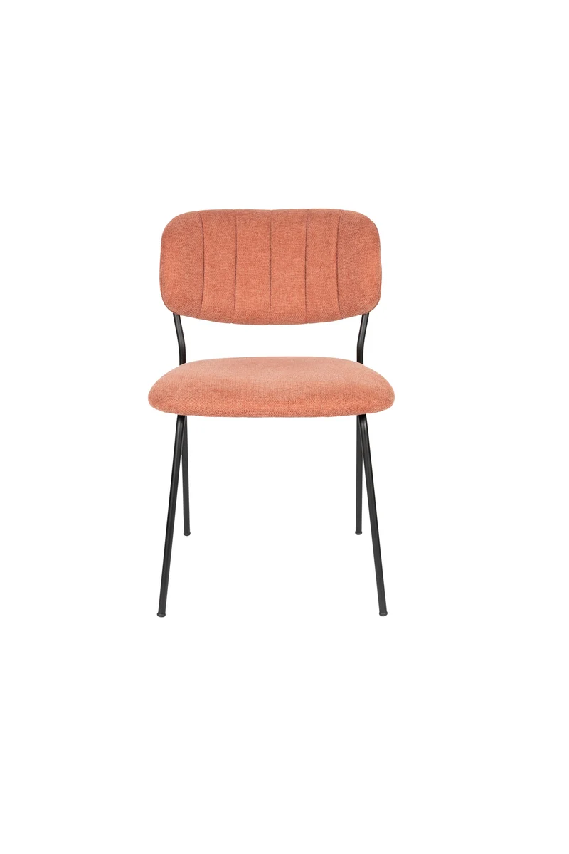 White Label Living Stuhl Jolien Schwarz/Pink Fr – 56 × 48 × 77 cm, 2er-Set