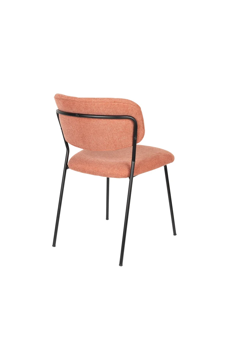 White Label Living Stuhl Jolien Schwarz/Pink Fr – 56 × 48 × 77 cm, 2er-Set