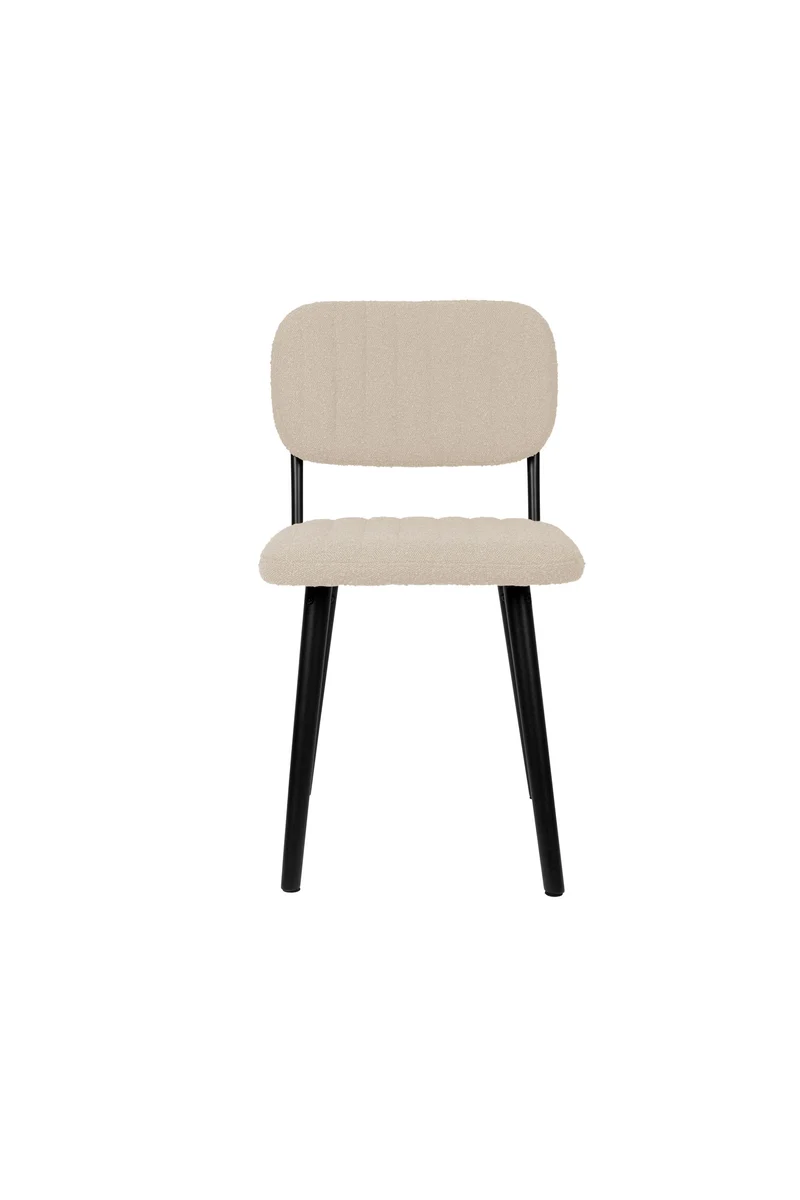 White Label Living Stuhl Jake Off Weiß Bouclé – 56 × 46 × 80 cm