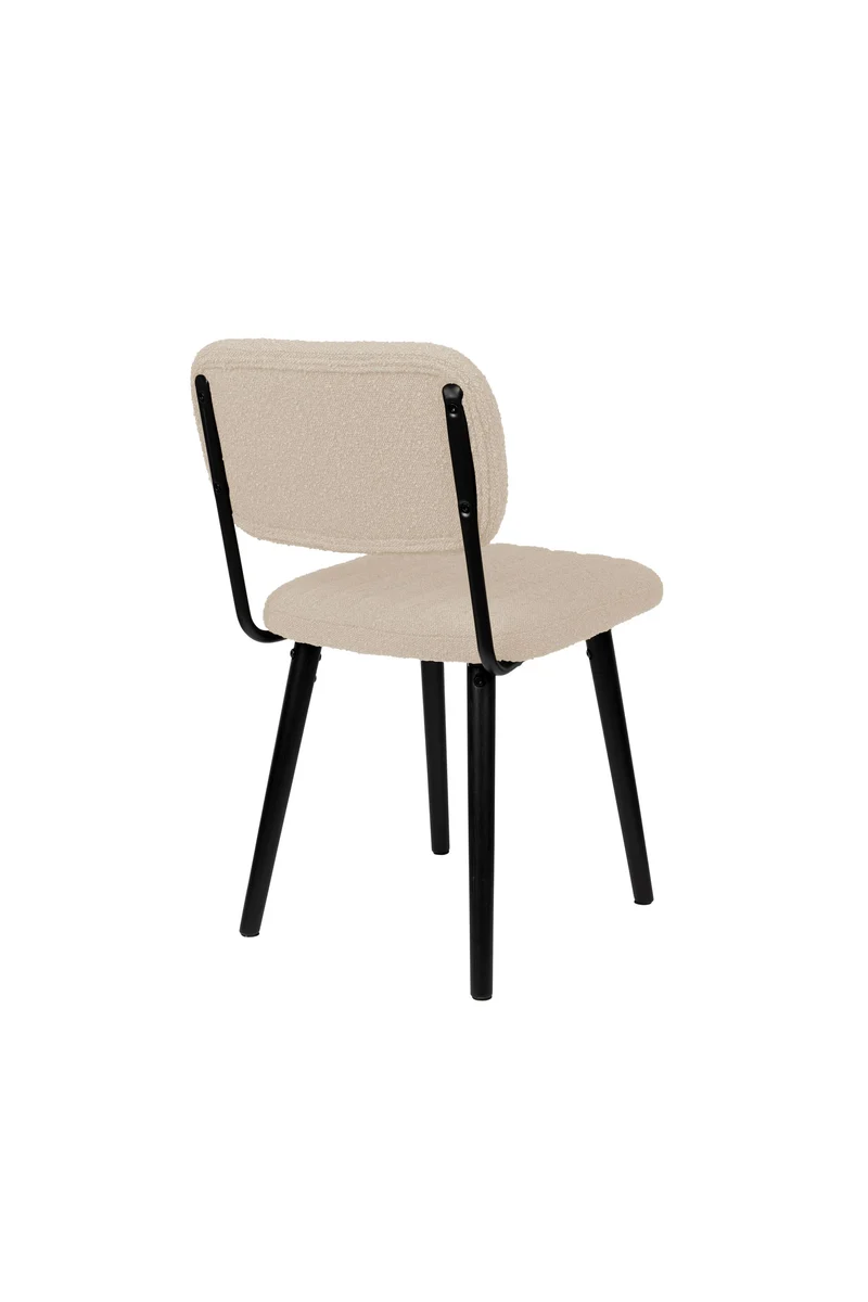 White Label Living Stuhl Jake Off Weiß Bouclé – 56 × 46 × 80 cm