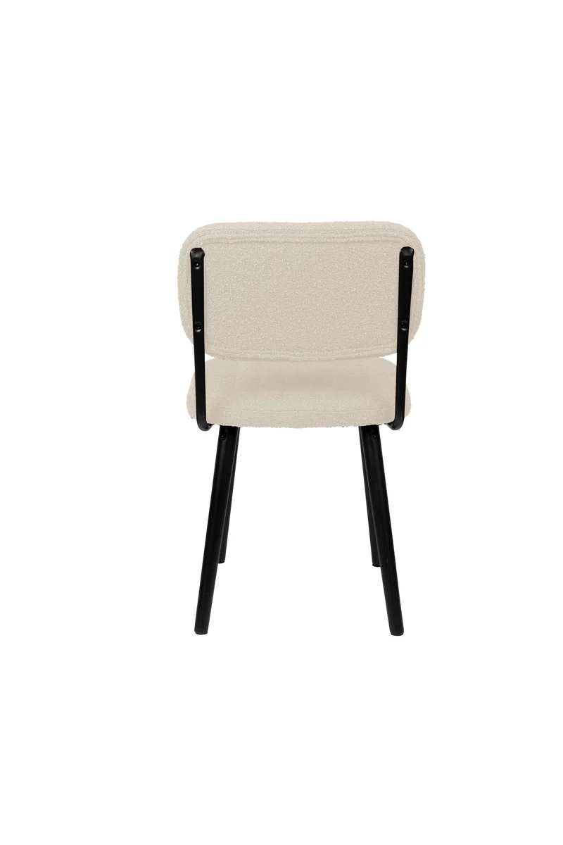 White Label Living Stuhl Jake Off Weiß Bouclé – 56 × 46 × 80 cm