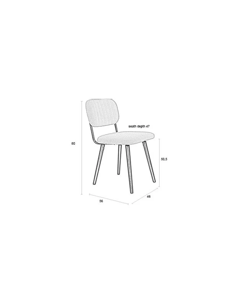 White Label Living Stuhl Jake Off Weiß Bouclé – 56 × 46 × 80 cm