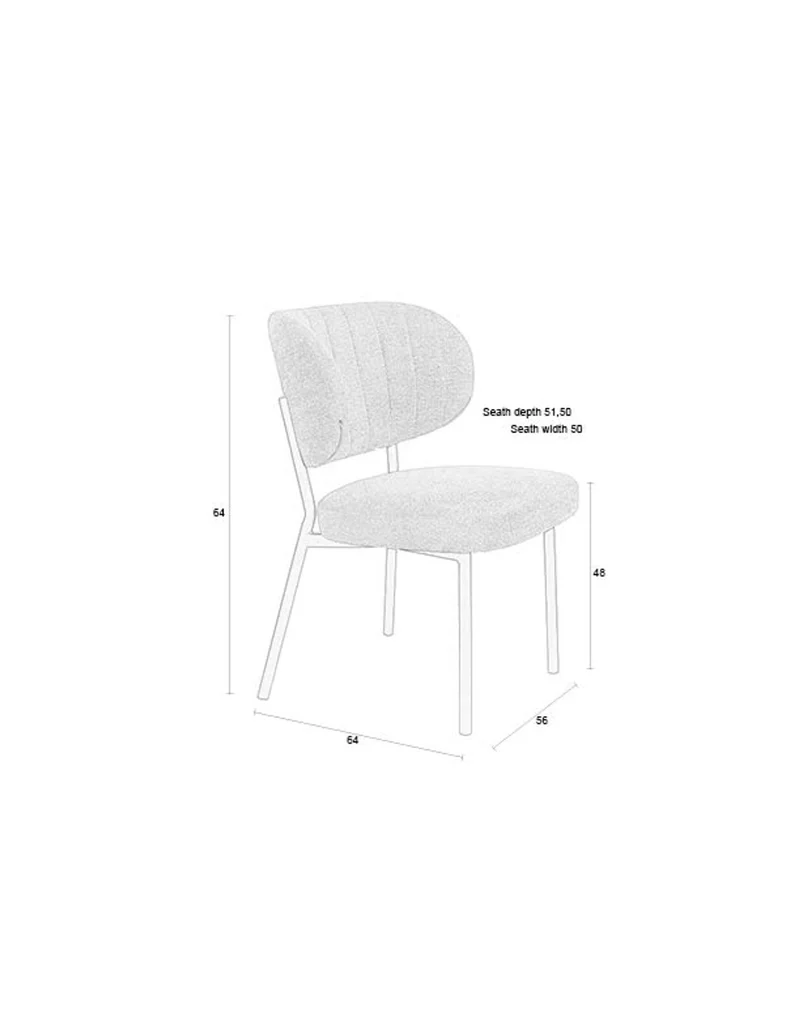 White Label Living Stuhl Sanne Orange – Grau, Sperrholz, 64 × 56 × 82 cm, 2er-Set